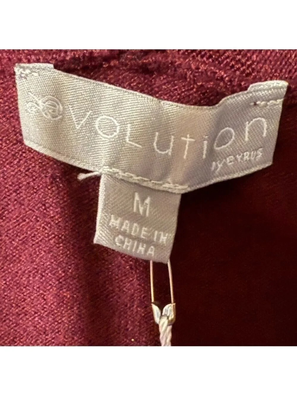Evolution by Cyrus Ribbed Open Front Cardigan Burgundy Ancho Chili Red Medium